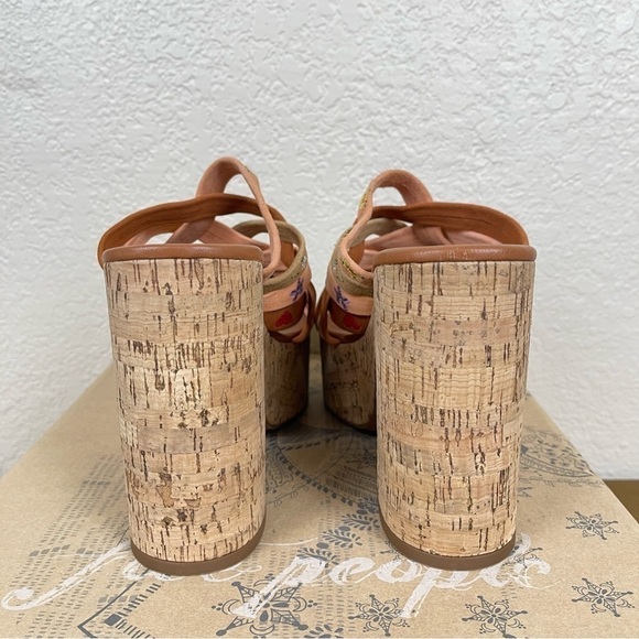 Free People Lisbon Platform Sandbar Multi Leather Suede Mule Size EU 38.5 Women - Picture 7 of 16